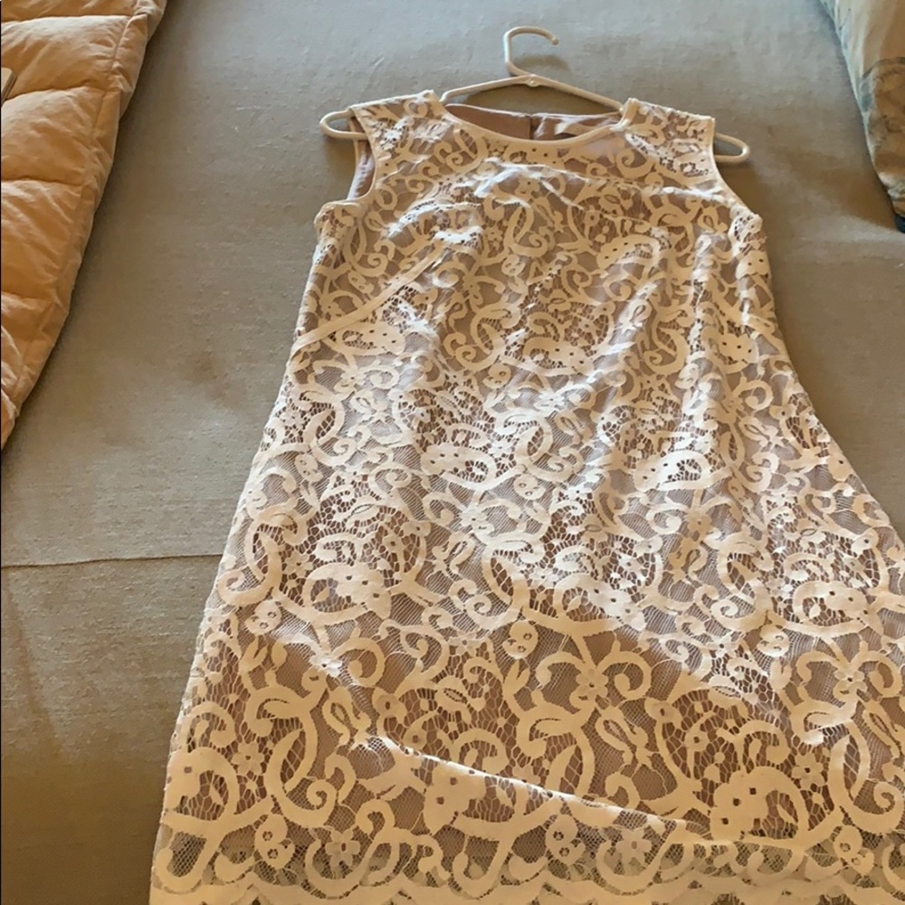 Sleeves lace dress with beige lining, worn 1 time